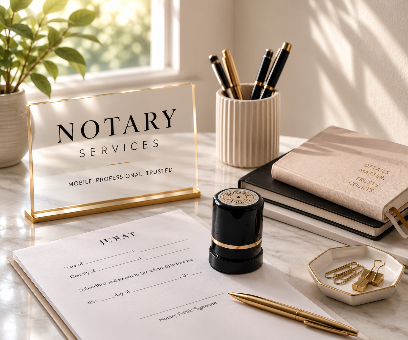 Notary services desk